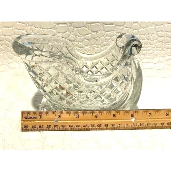 CRYSTAL 7”x 5" Christmas Santa Sleigh CANDY & NUT Dish 24% Lead Candy Holiday - Picture 3 of 13